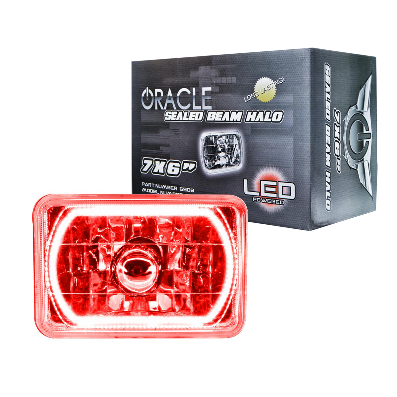 Oracle Lighting 6908-003 Pre-Installed Lights 7x6 IN. Sealed Beam - Red Halo