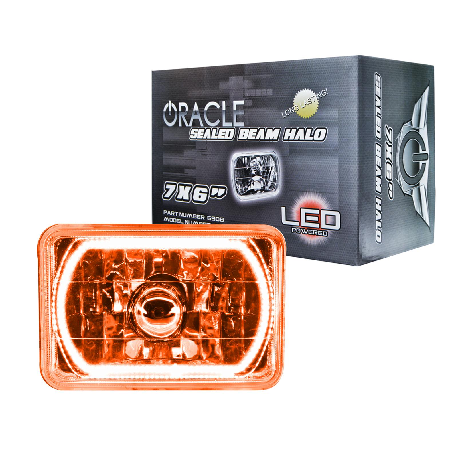 Oracle Lighting 6908-005 Pre-Installed Lights 7x6 IN. Sealed Beam - Amber Halo