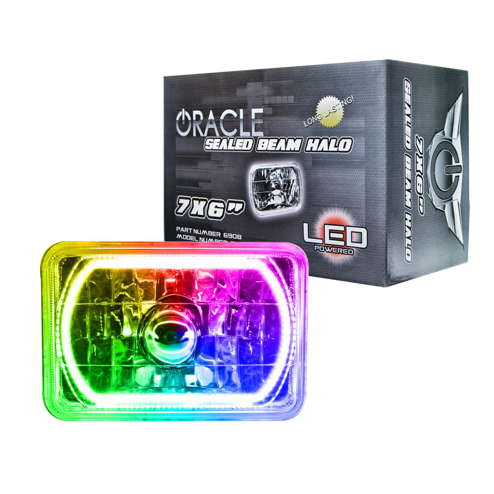 Oracle Lighting 6908-333 Pre-Installed Lights 7x6 IN. Sealed Beam - ColorSHIFT Halo
