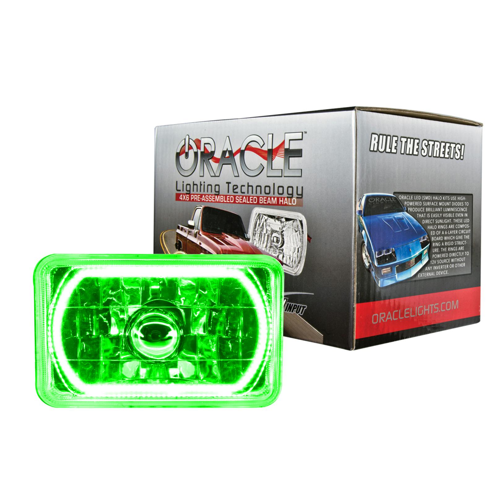 Oracle Lighting 6909-004 Pre-Installed Lights 4x6 IN. Sealed Beam - Green Halo