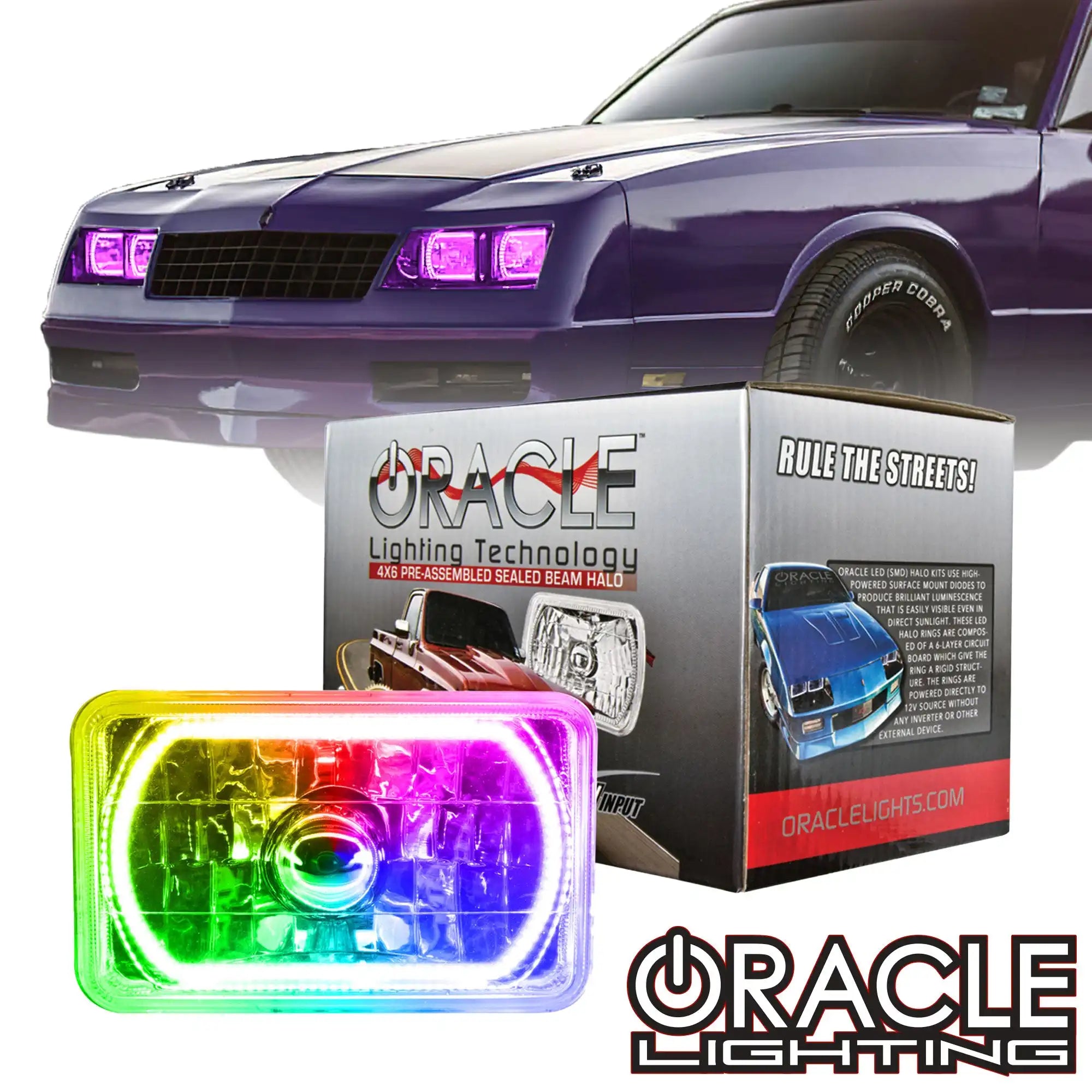 Oracle Lighting 6909-001 Pre-Installed Lights 4x6 IN. Sealed Beam - White Halo