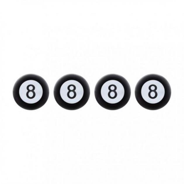United Pacific "8" Ball Tire Valve Caps (4 Pack) 70022