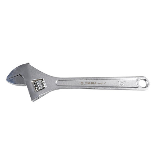 15 inch Adjustable wrench, chrome finish,018-01-015