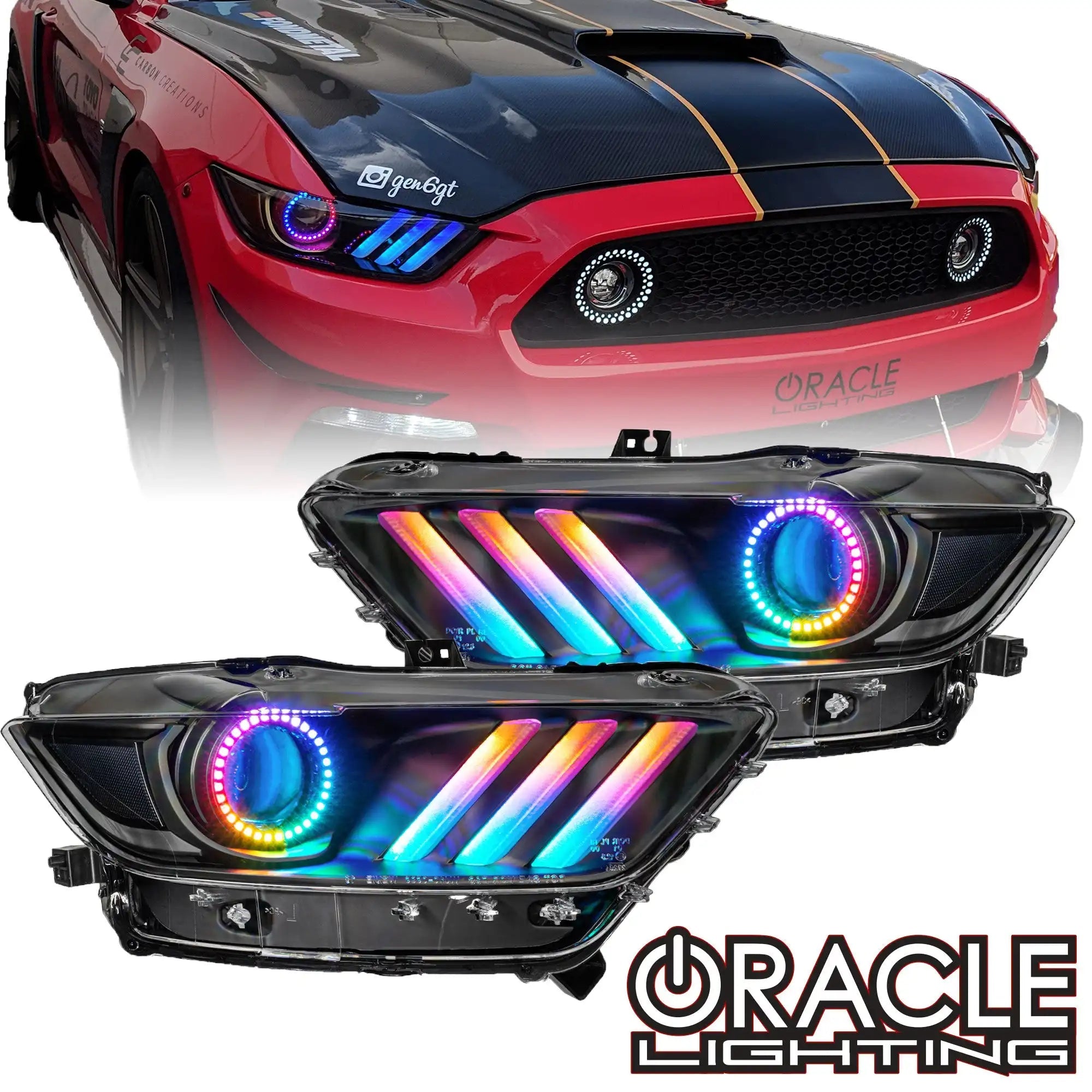 Oracle Lighting 8199-332 2015-2017 Ford Mustang Dyn CS RGB+A Pre-Asm HLs - Black Edition