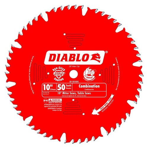 10-Inch 50-tooth ATB Combination Saw Blade, 5/8 in. Arbor