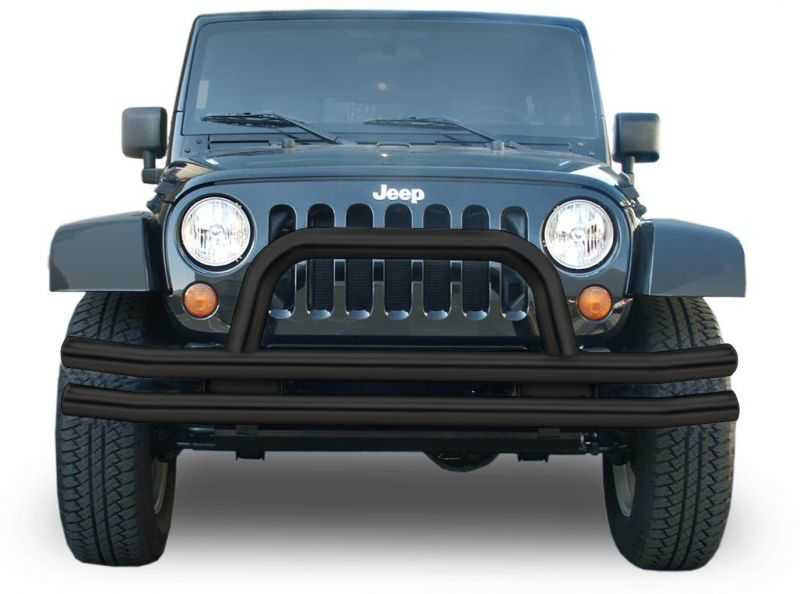Rampage Products Front Double Tube Bumper with Hoop for 07-26 Jeep Wrangler JL, JK & Gladiator JT