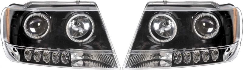 Anzo USA Headlights with Projector & Halo for 99-04 Jeep Grand Cherokee WJ