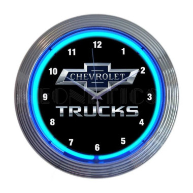 Neonetics 8CHVTK Chevy Trucks 100Th Anniversary Blue Neon Clock