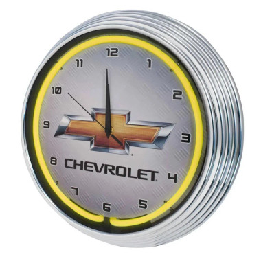 Neonetics 8CHVYY Gm Neonetics Chevrolet Gold Bowtie Yellow Neon Wall Clock, 15-Inch