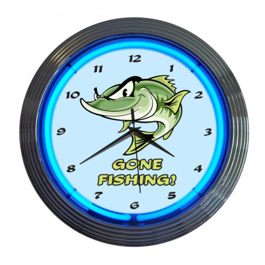Neonetics 8GFISH Gone Fishing Neon Clock