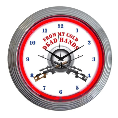 Neonetics 8GUNFR Gun - From My Cold Dead Hands Neon Clock