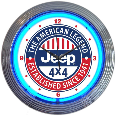 Neonetics 8JEEPX Jeep The American Legend Blue Neon Clock