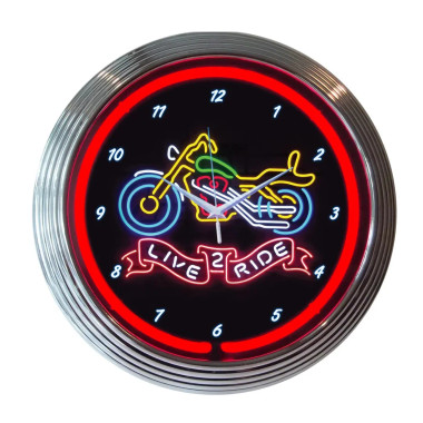 Neonetics 8LIVE2 Live To Ride Motorcycle Neon Clock