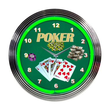 Neonetics 8POKER Green Poker Neon Clock