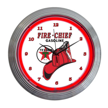 Neonetics 8TXFIR Texaco Fire Chief Neon Clock