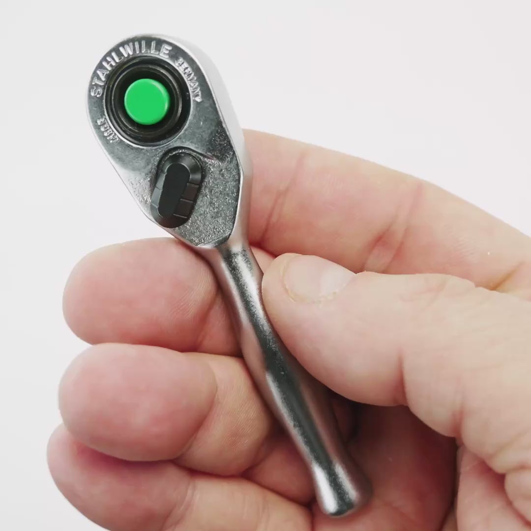 Stahlwille 418QR Mini Fine Tooth QuickRelease Reversible Ratchet, 1/4" Drive