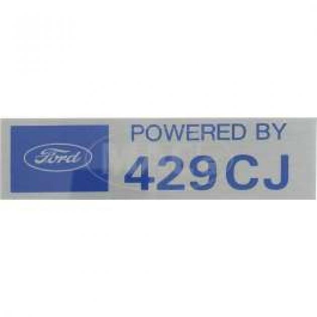 Valve Cover Decal, Powered By 429 CJ, 1957-1979