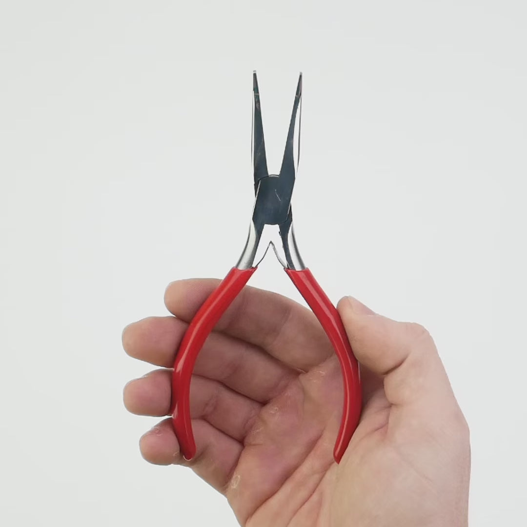 NWS 5.75" Bent Chain Nose Pliers - 45 Degree - MicroFinish - Plastic Grip