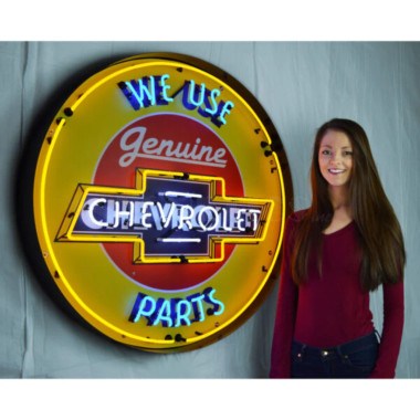 Neonetics 9CHVBK Chevy Parts Neon Sign In 36" Steel Can