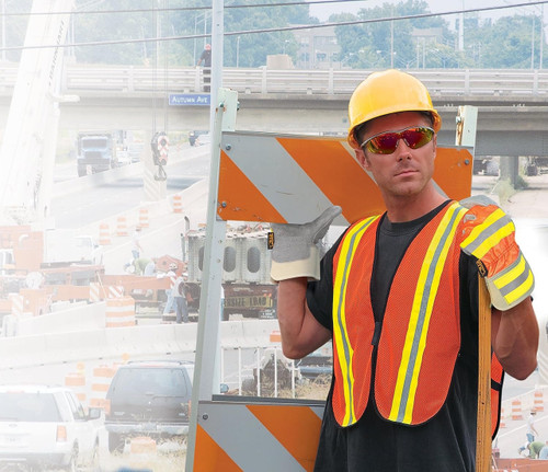 Class 2 Poly Safety Vest 3 Org/Silv