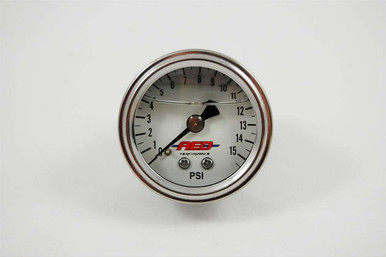 AED 1-1/2 Fuel Press. Gauge 0-15psi Liquid Filled 6101