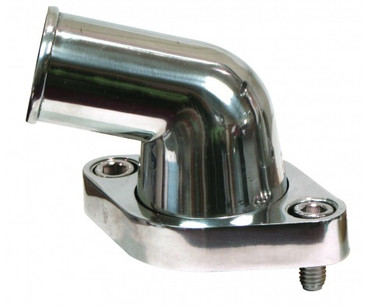 AFCO Polished Aluminum 15 Degree Swivel Water Neck for Chevy V8 1955-1986 80312-15