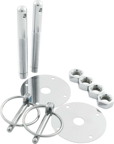 Allstar Performance Steel Hood Pin Kit w/ 1/4in Flip-Over Clips ALL18513