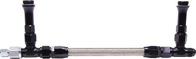 Allstar Performance Fuel Line Kit 8 AN Single Male Inlet 7/8-20 Dual Outlets Braided Stainless Black ALL26168