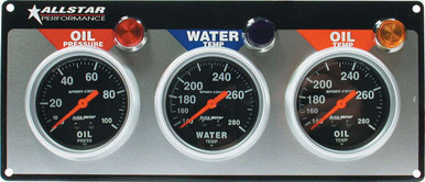 Allstar Performance 3 Gauge Panel A/M OP/WT/OT Sport-Comp ALL80112