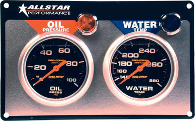 Allstar Performance 2 Gauge Panel A/M OP/WT Liquid Filled ALL80120