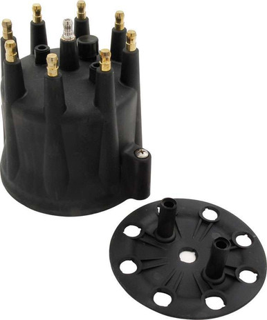 Allstar Performance GM Distributor Cap & Retainer Black Brass Terminals ALL81224