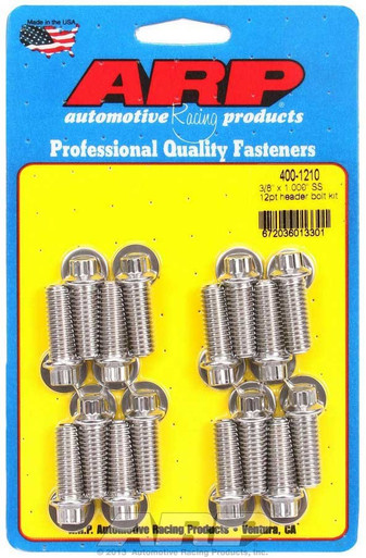 ARP S/S Header Bolt Kit - 3/8 x 1.00 UHL (16) 400-1210