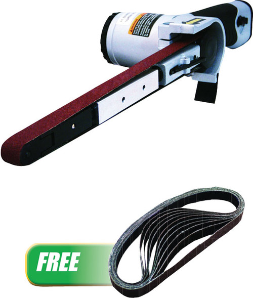 Astro Pneumatic 3 Pc. 1/2" x 18" Air Belt Sander Kit with FREE 10 Pc. ? x 18" 4