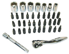 1/4" Dr Spline Socket & Bit Set, 39pc ATD-1239