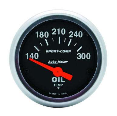 Autometer 2-1/16in S/C Oil Temp. Gauge 140-300 3348
