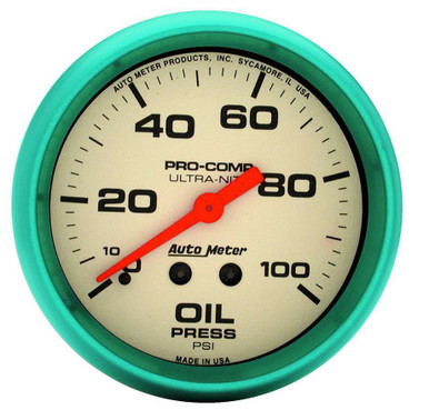 Autometer 2-5/8 Ultra-Nite Oil Press. Gauge 0-100psi 4521