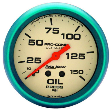Autometer 2-5/8 Ultra-Nite Oil Press. Gauge 0-150psi 4523