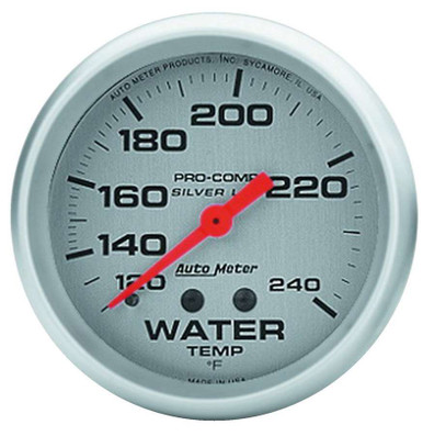 Autometer Pro Comp 2-5/8in Silver Liq-Fill Water 120-240 4632