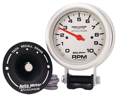 Autometer Ultra Lite 3 3/4in Silver Tach 10000 RPM 6604