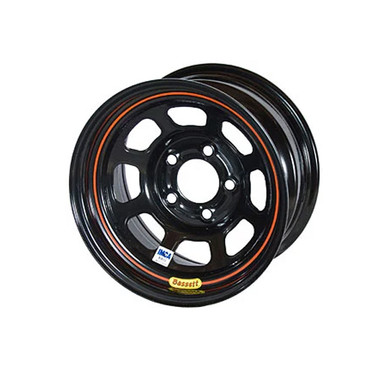 Bassett 14x7 5x100mm 3in BS D-Hole Light Black 47SN3