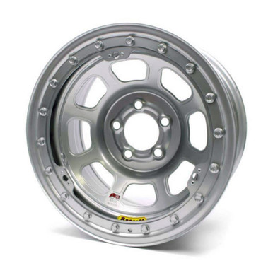 Bassett 15X8 IMCA B/Lock Wheel D-Hole Silver 5x5 3in 58D53ISLK