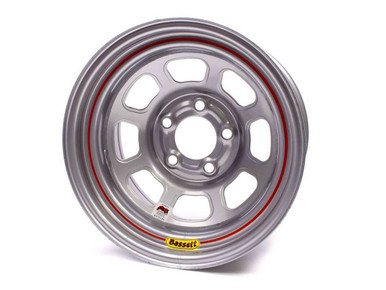 Bassett 15X8 IMCA Wheel D-Hole Silver 5x4.50 58DF2IS