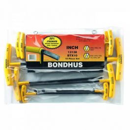 Bondhus 10pc T-Handle Ball End Hex Key Set - SAE