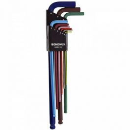 Bondhus 9pc ColorGuard Ball End Hex Key Set - Metric - Extra Long