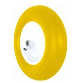 16" Flat Free Foam Tire Yellow Wheelbar