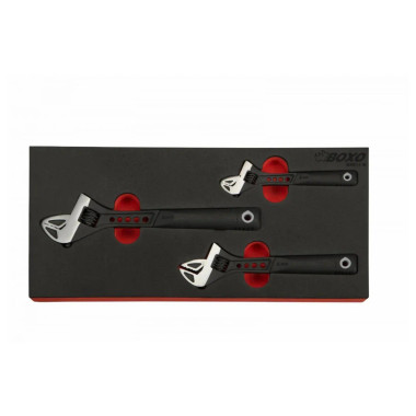 Boxo BX011-R 3 Pc Adjustable Wrench Set