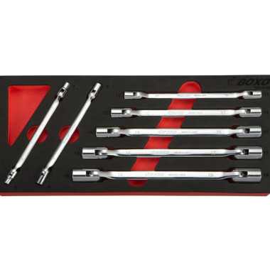 Boxo BX019-R2 7 Pc Metric Double End Flexible Socket Wrench Set