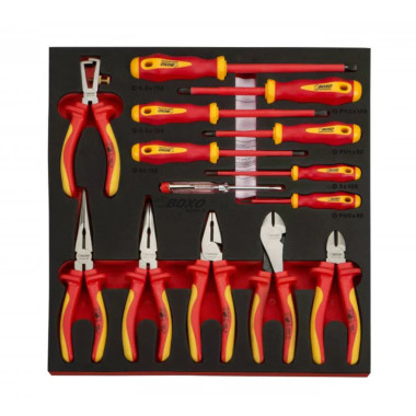 Boxo BX031-R 14 Pc Insulated Electrical Screwdriver & Plier Set