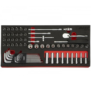 Boxo BX231-R2 65 Pc 1/4" Dr. SAE 12-Point Socket Set