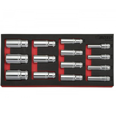 Boxo BX245-R2 14 Pc 1/2" Dr SAE Deep Socket